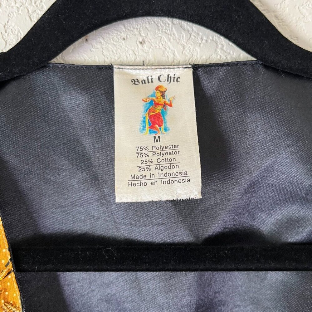Vintage Bali Chic Beaded Batik Vest Medium Indonesian Top Embellished Boho Artsy - Picture 4 of 7